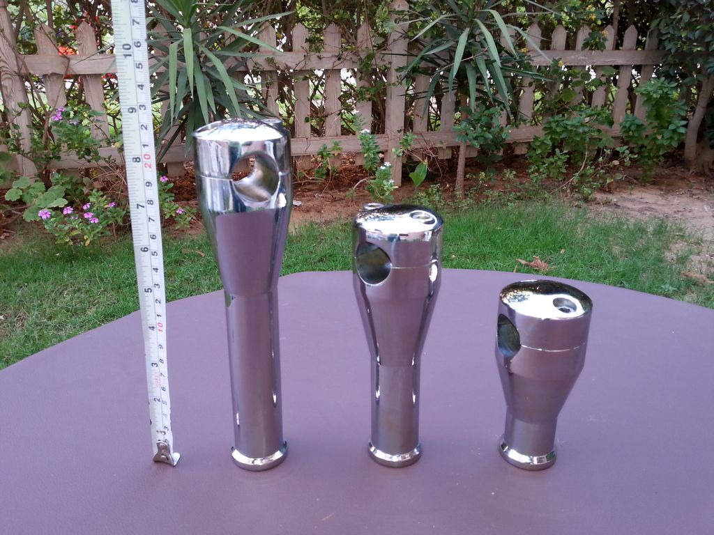 Chromania -  Handlebar Risers - Hard Steel Chrome  risers 3 sizes available 12cm , 17cm . 22 cm
